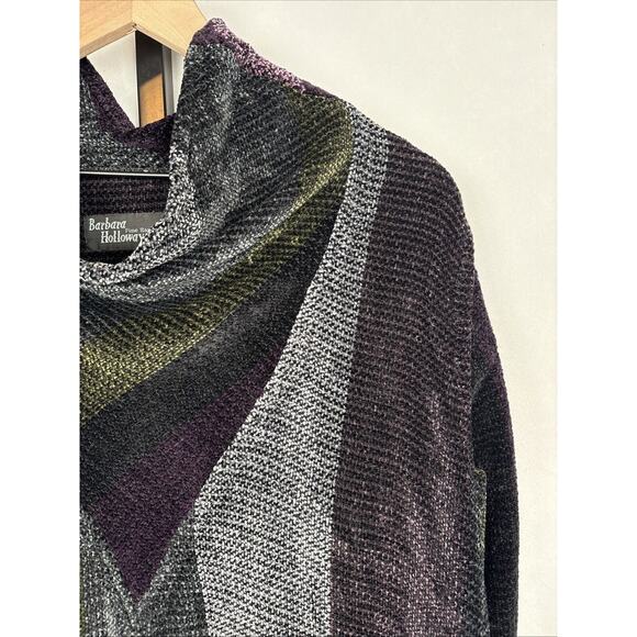 Barbara Holloway Fine Hand Weaving Chenille Cowl Sweater Fits Medium-Large Artsy - Picture 2 of 12